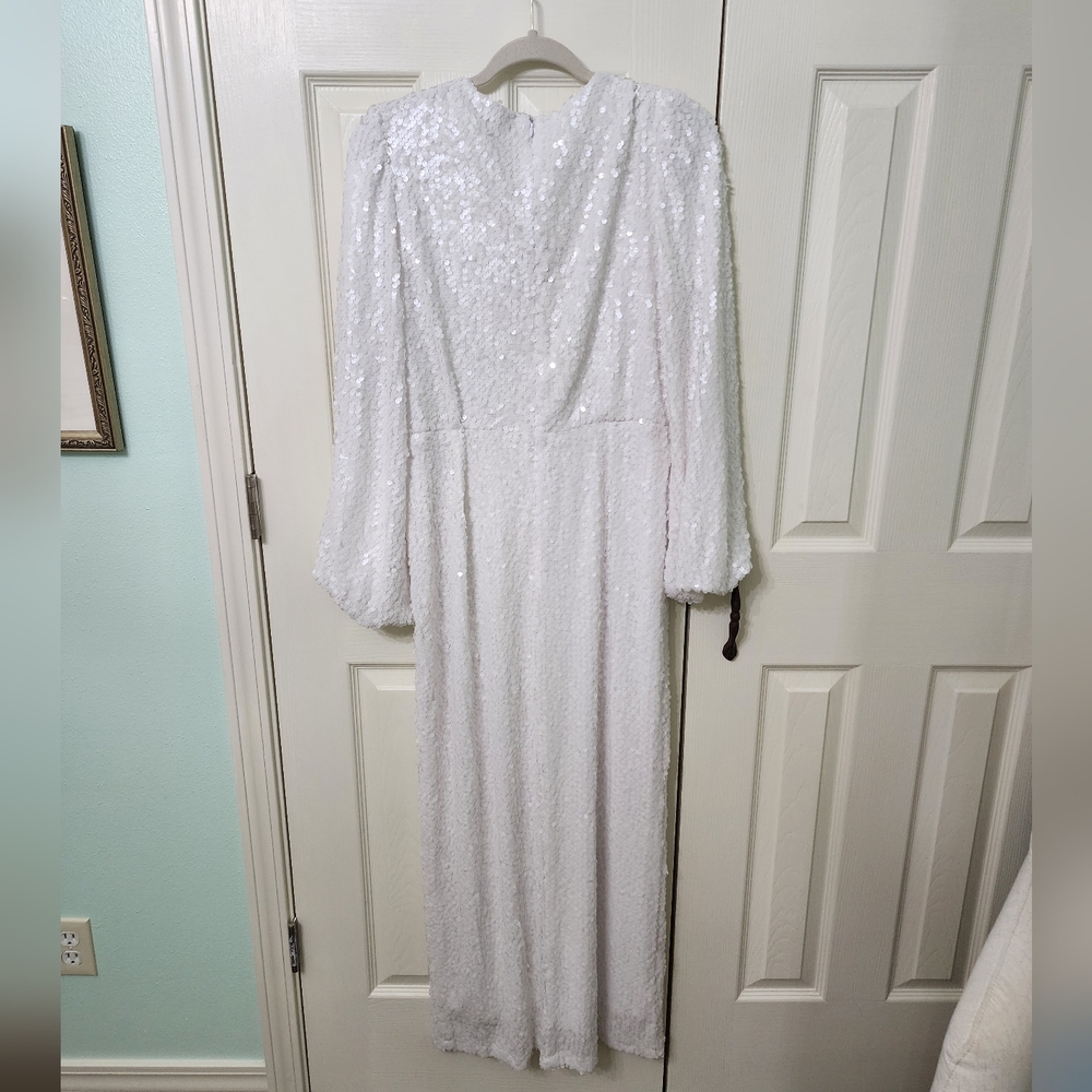 NWT WAYF White Sequin Gown - Picture 4 of 4